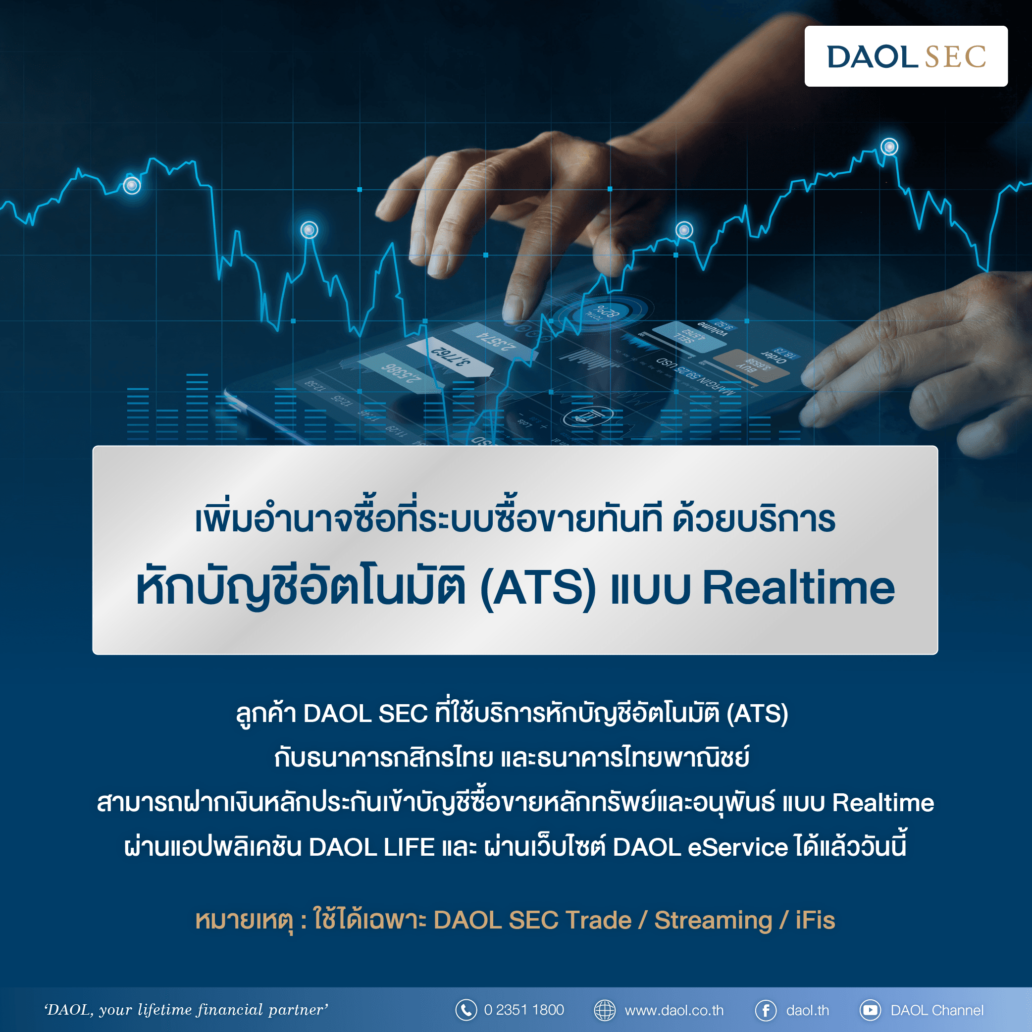 เพิ่มอำนาจซื้อที่ระบบซื้อขายทันที ด้วยบริการหักบัญชีอัตโนมัติ (ATS) แบบ REALTIME